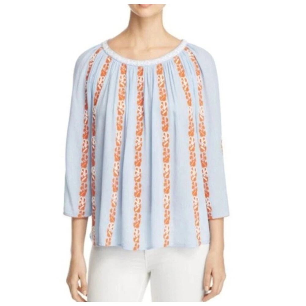 NEW Tory Burch Alexandria Beaded Peasant Top Size 8